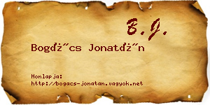 Bogács Jonatán névjegykártya